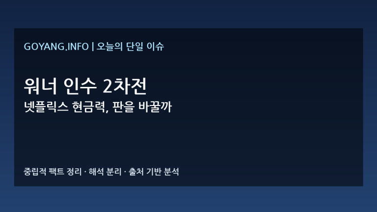 워너 인수전과 넷플릭스 현금력 분석 썸네일