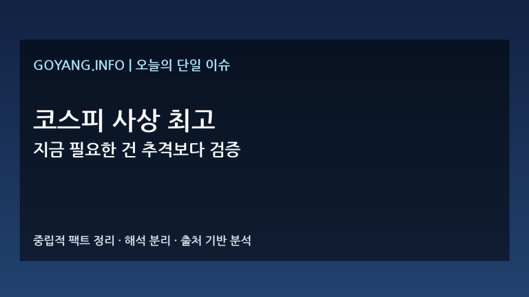 코스피 사상 최고 이슈 분석 썸네일