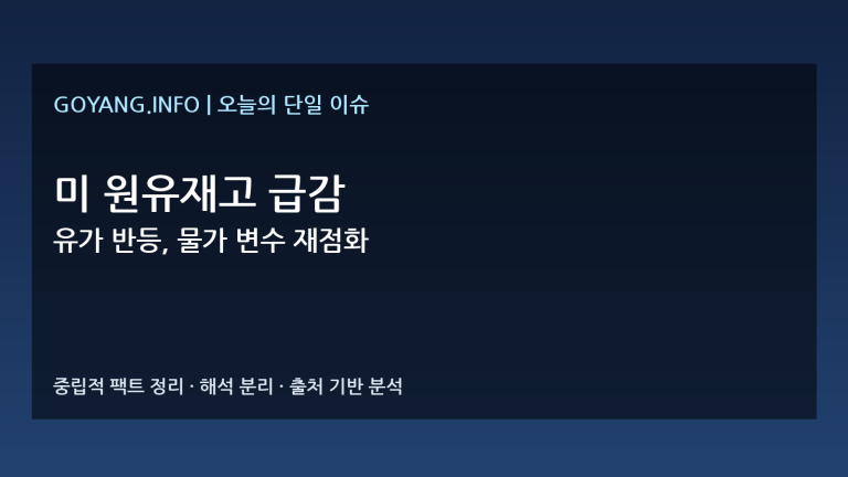 원유재고 급감 이슈 분석 썸네일