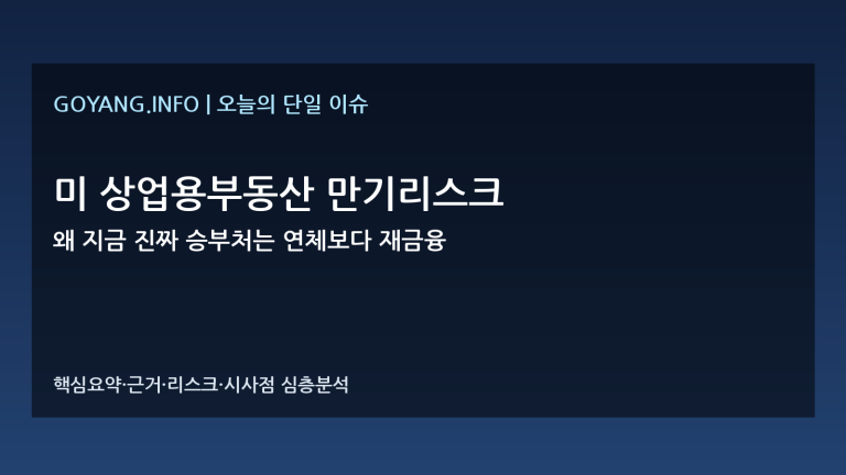 미 상업용부동산 만기리스크 심층분석 썸네일