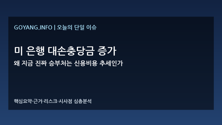 미 은행 대손충당금 증가 심층분석 썸네일