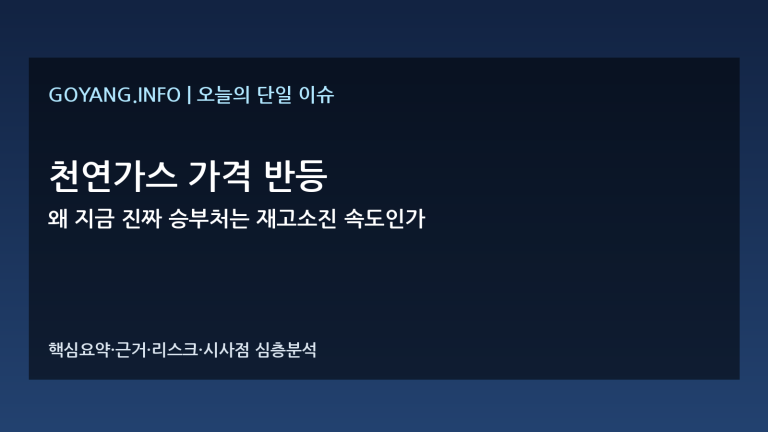 천연가스 가격 반등 심층분석 썸네일