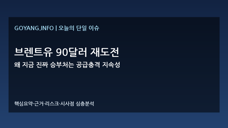 브렌트유 90달러 재도전 심층분석 썸네일